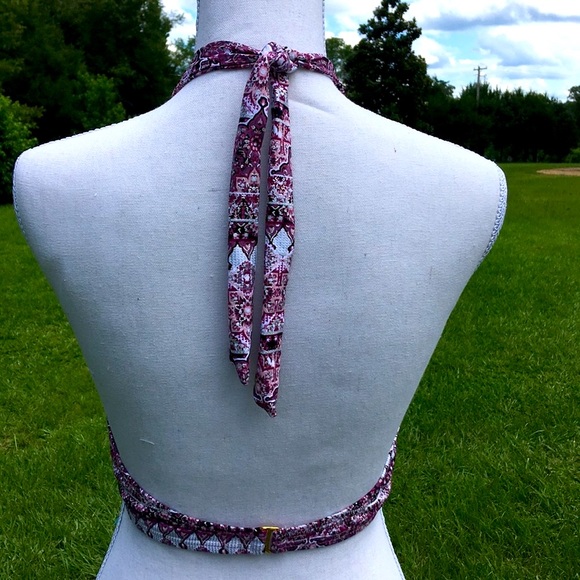 NWT Ambrielle Purple Pink Silver Bikini Top Sz L - Picture 4 of 8